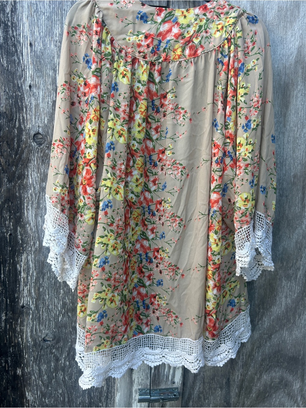 Umgee Kimono Womens M/L Floral Lace Trim Boho Cottagecore Festival Cardigan - Picture 3 of 5